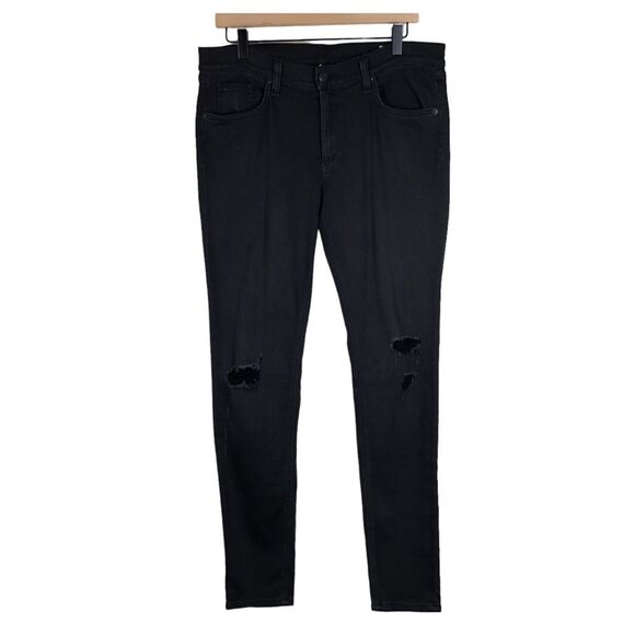 Rag & Bone Distressed Black Skinny Jeans Stretch Women's Size 32 - Picture 1 of 10